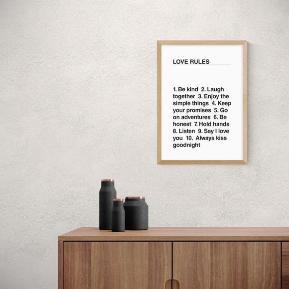 East End Prints Love Rules Print