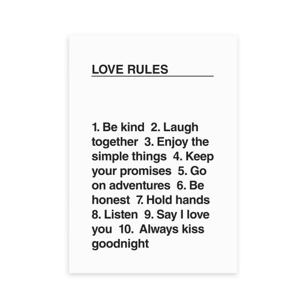 East End Prints Love Rules Print image 1 of 1