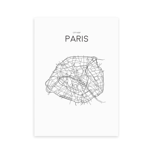 East End Prints City Map Paris Print image 1 of 1