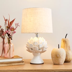 Brimstage Artichoke Linen Shade Table Lamp