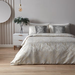 Paoletti Marble Oyster Duvet Cover & Pillowcase Set