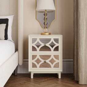 Delphi 2 Drawer Mirrored Bedside Table