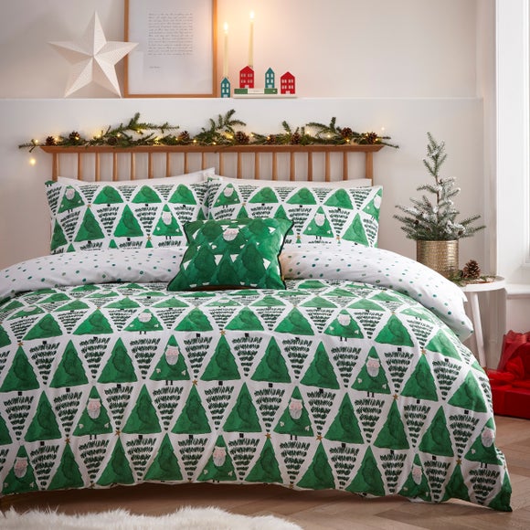 Furn Hide Seek Green Duvet Cover And Pillowcase Set