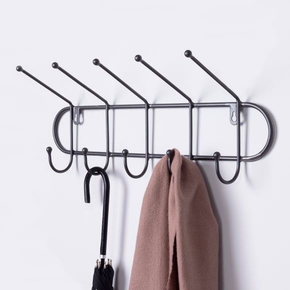 Charnwood Iron Hook Coat Rack Dunelm