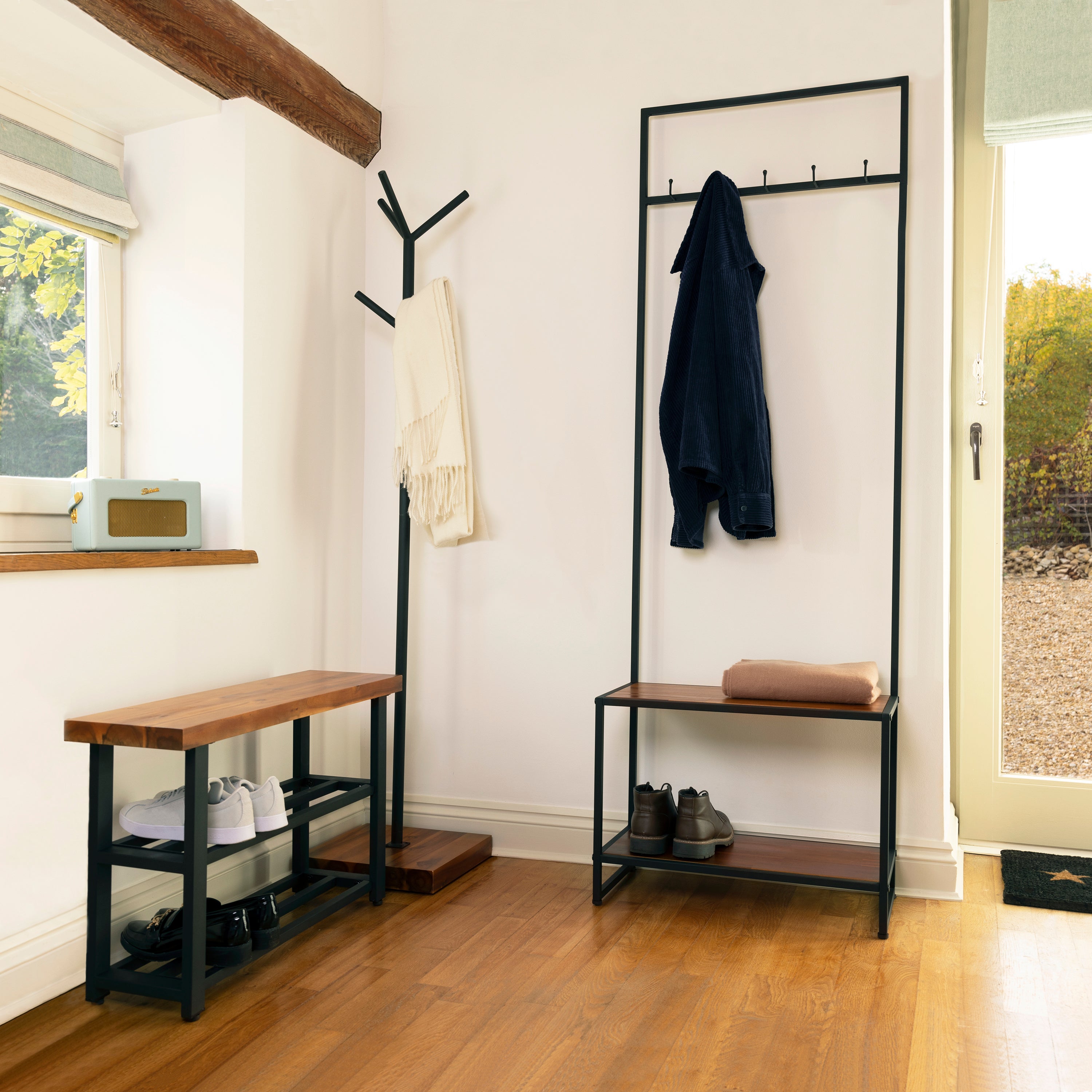 coat stand with bench