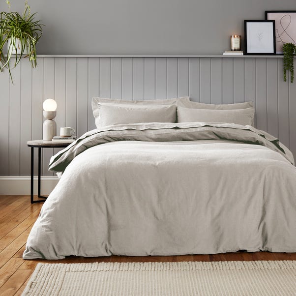 Soft & Cosy Luxury Brushed Cotton Duvet Cover and Pillowcase Set Natural image 1 of 3