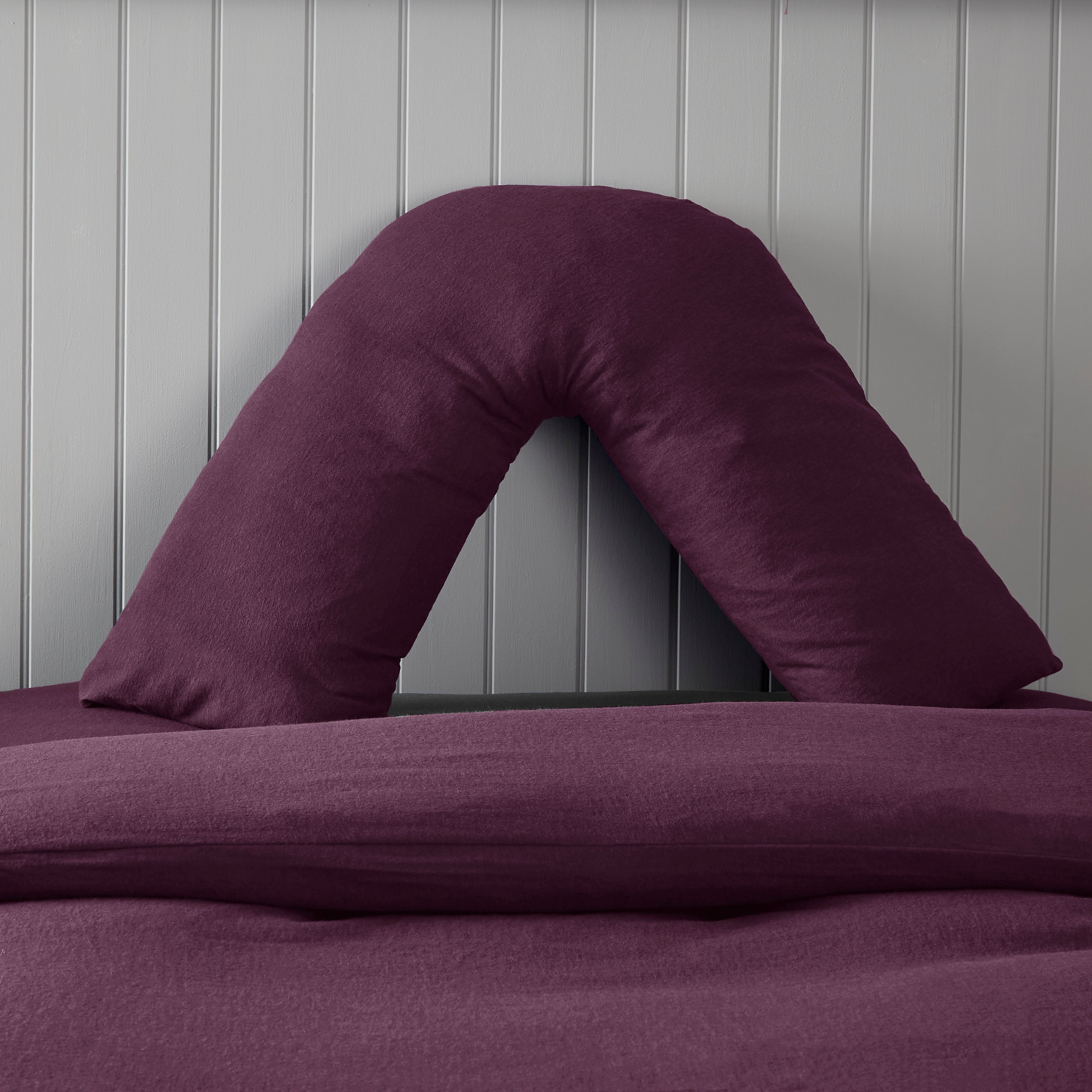 Soft Cosy Luxury Brushed Cotton V Shape Pillowcase Purple