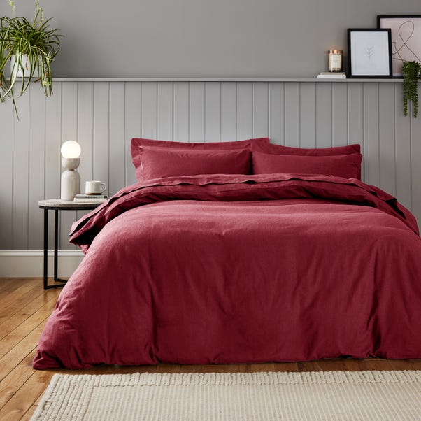 Soft & Cosy Luxury Brushed Cotton Duvet Cover and Pillowcase Set Red image 1 of 3