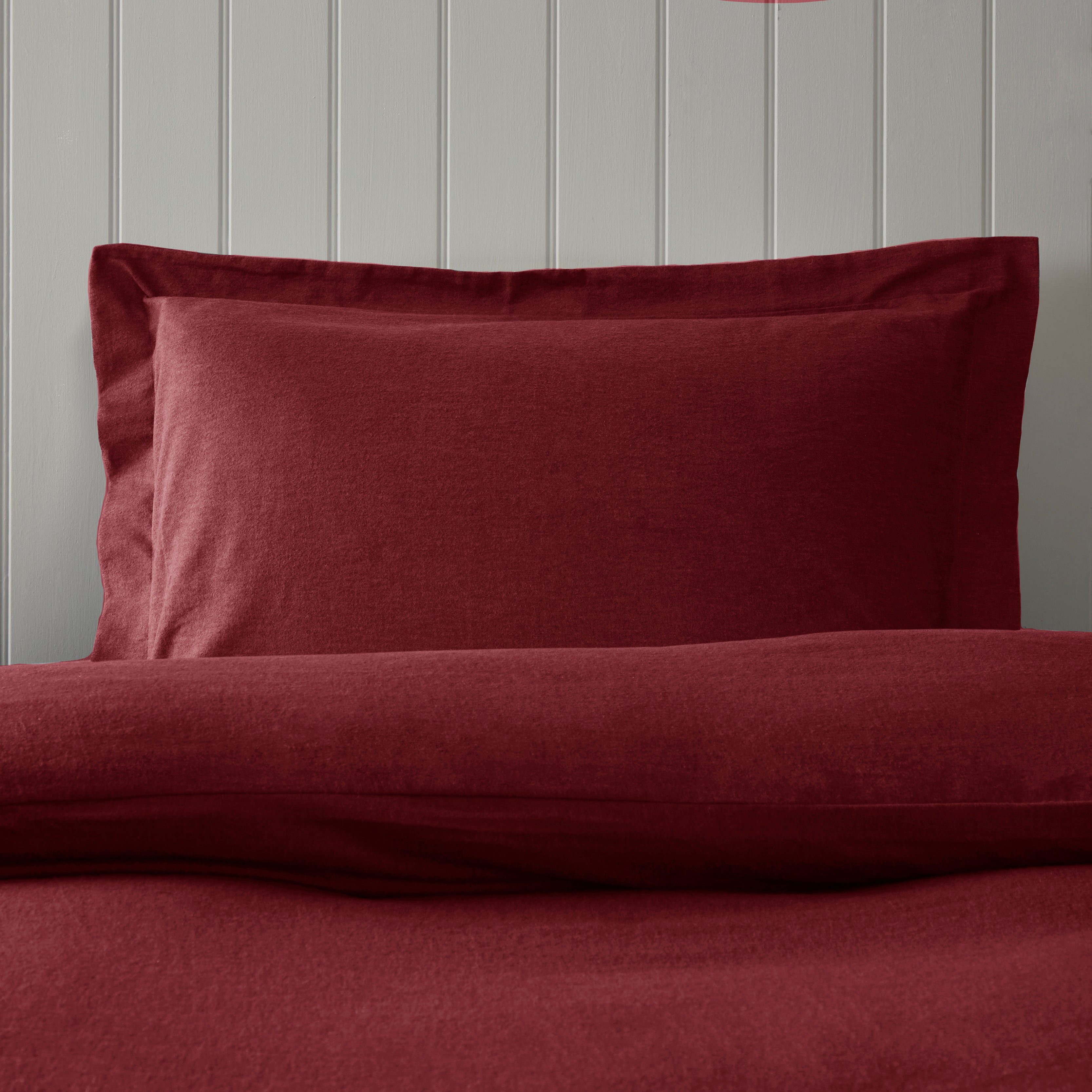 Soft Cosy Luxury Brushed Cotton Oxford Pillowcase Red