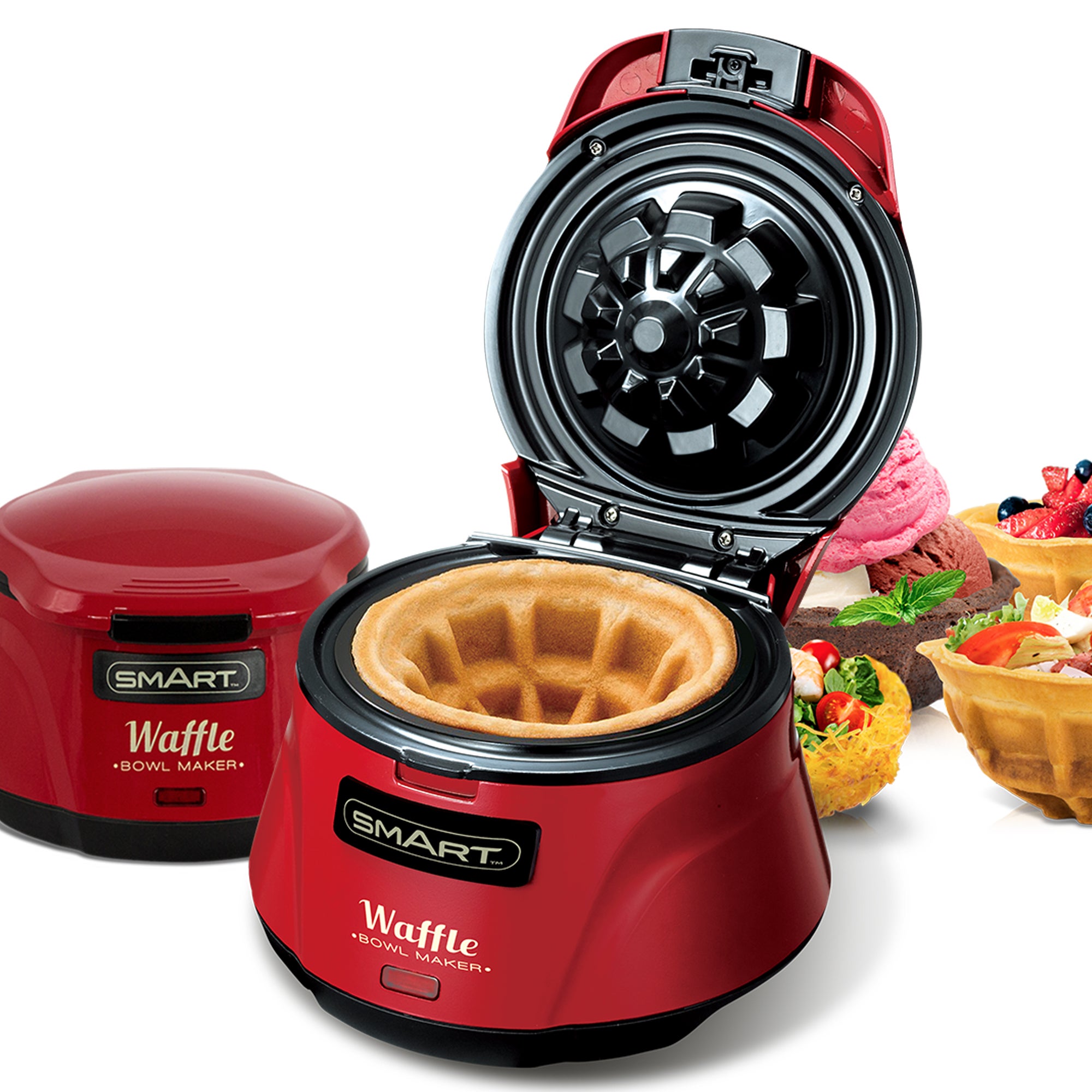 Photos - Toaster Smart Waffle Bowl Maker Red 