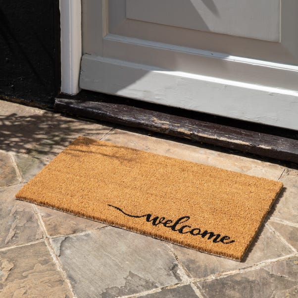 Cedar & Sage Welcome Script Coir Doormat image 1 of 3