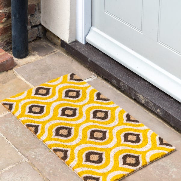 Cedar & Sage Geo Ikat Design Coir Doormat image 1 of 3