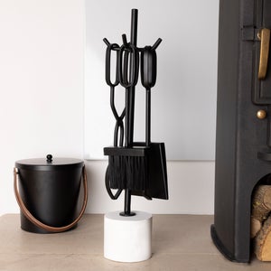 Snug - Fireside Birch Iron & Concrete 5 Piece Fireside Companion Set