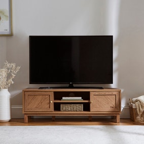 Hadley Wide TV Unit, Oak Effect for TVs up to 55"