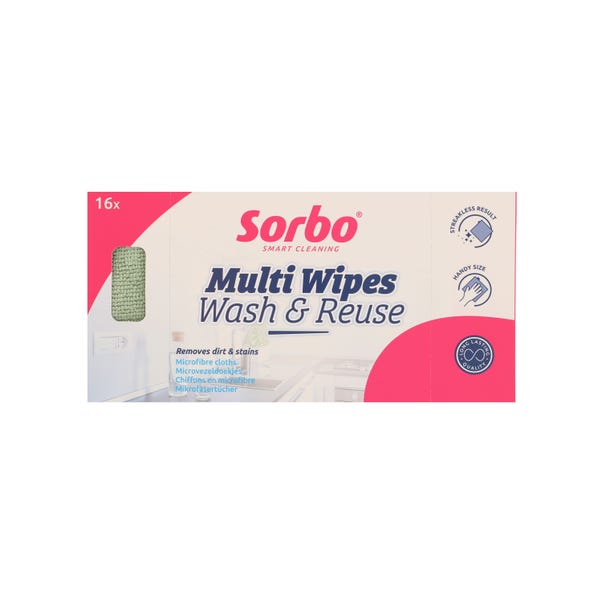 Sorbo Pack of 16 Multi Wipes image 1 of 2