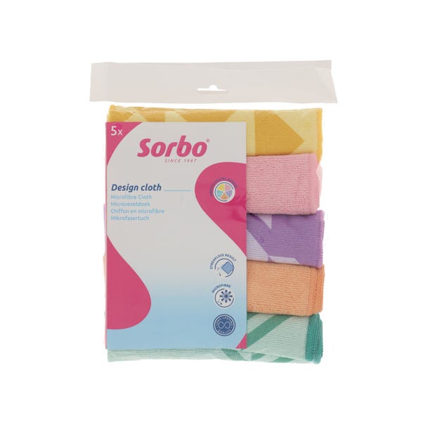 Sorbo Pack of 5 Pastel Microfibre Cloths image 1 of 2