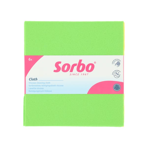 Sorbo Pack of 6 Viscose Cleaning Cloths image 1 of 1