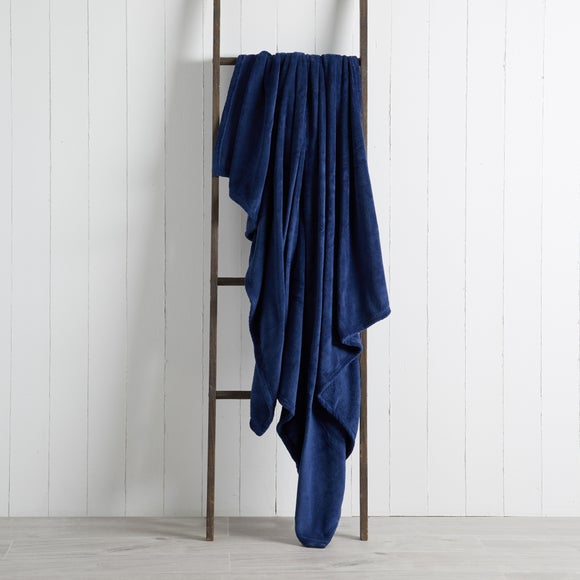 Dunelm navy throw sale