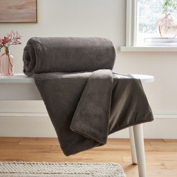 Dunelm grey throw for bed new arrivals