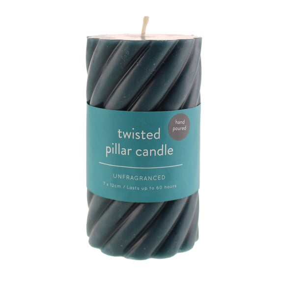 Peacock Twisted Pillar Candle Dunelm