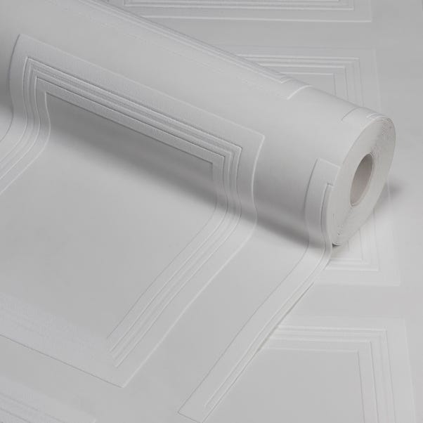 Anaglypta Pack of 2 Edwardian Panel Luxury Paintable Wallpaper, White Blown Vinyl | Dunelm Anaglypta Pack of 2 Edwardian Panel Luxury Paintable Wallpaper, White Blown Vinyl | Dunelm