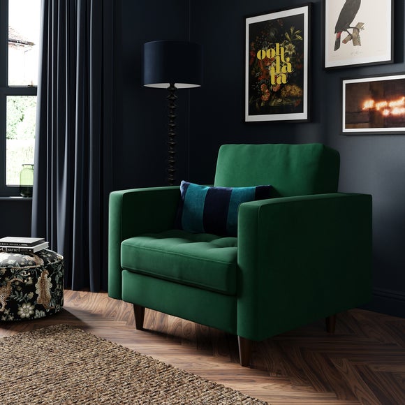 Zoe Velvet Armchair Dunelm