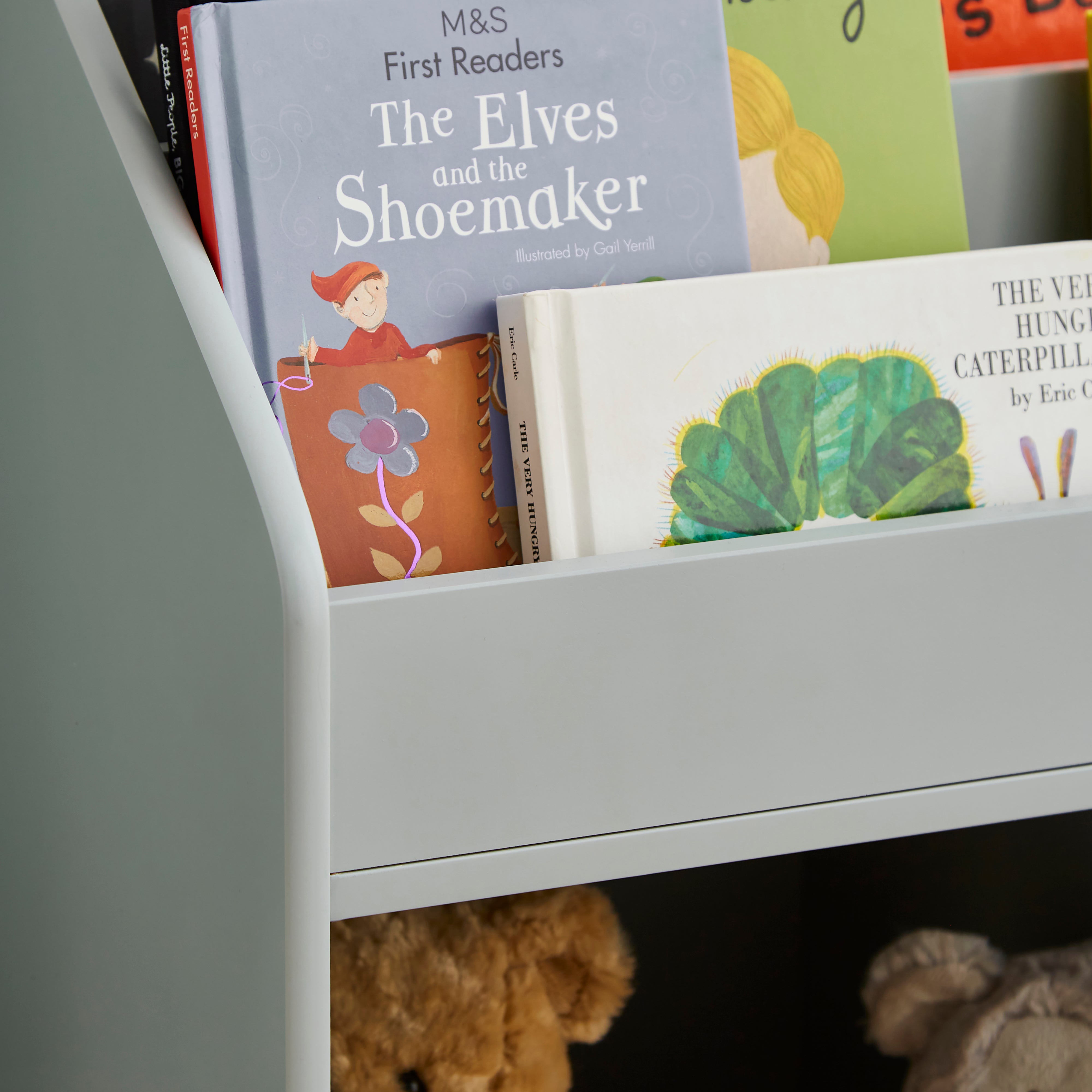Kids Bookcase With Storage Grey