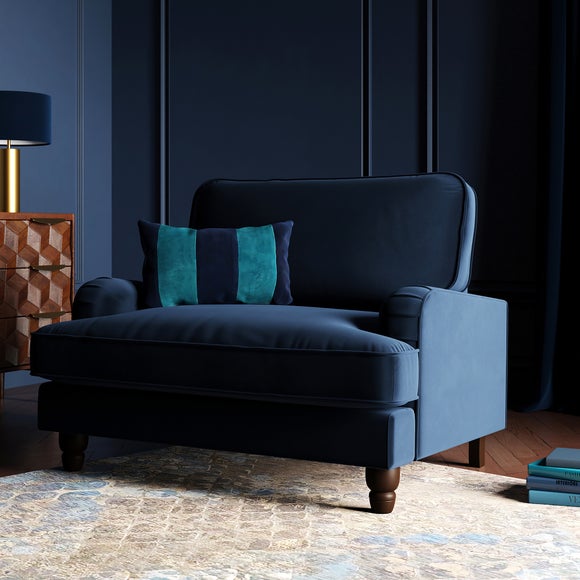 Dunelm blue velvet online chair