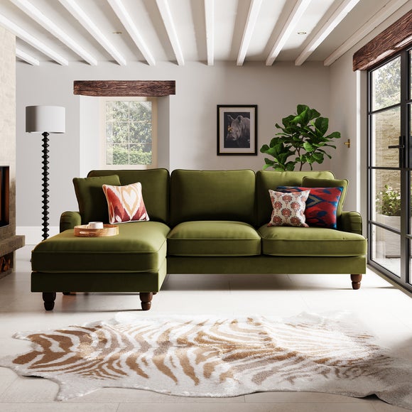 Green left deals hand corner sofa