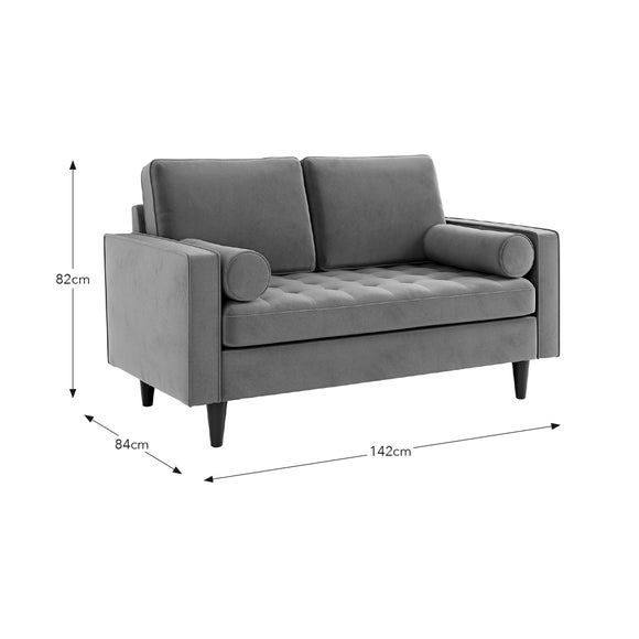 Alfie Velvet 2 Seater Sofa Dunelm