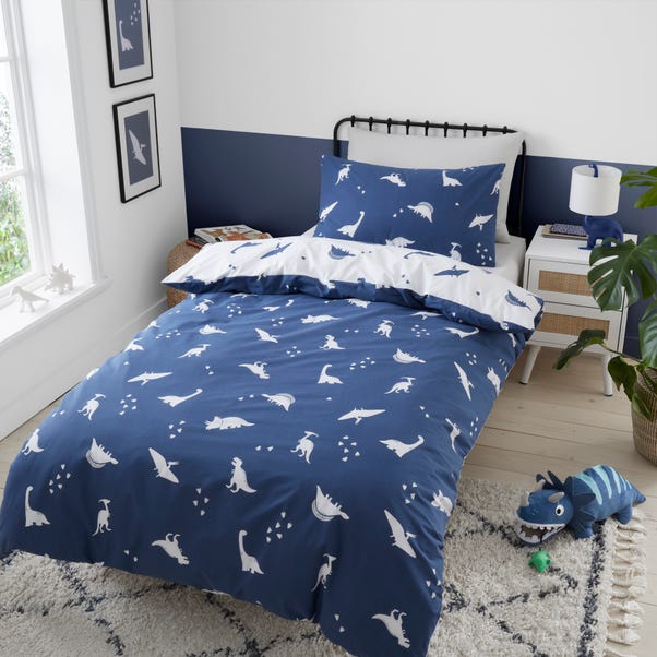 Navy Dino Duvet Cover and Pillowcase Set image 1 of 6