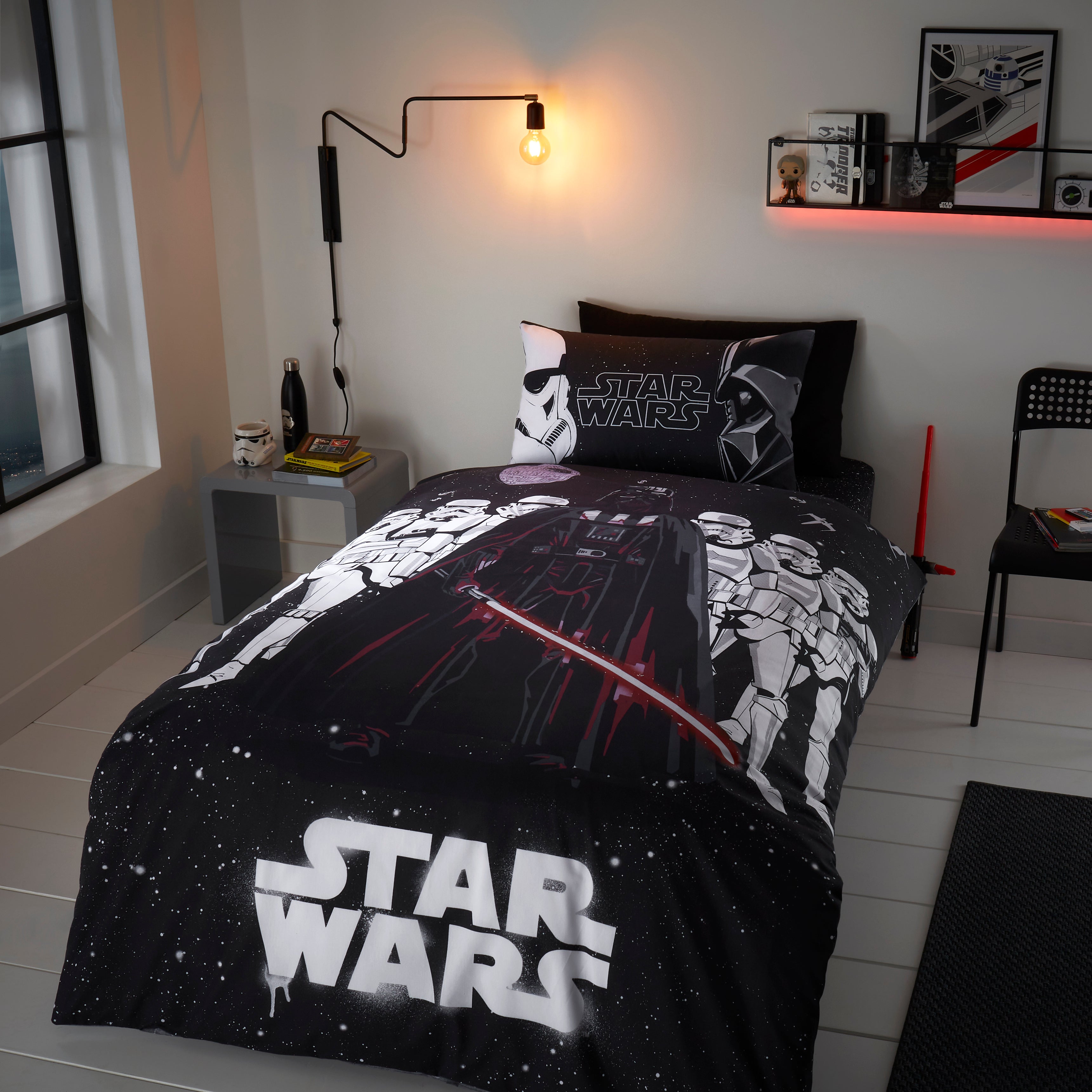 Disney Star Wars Darth Vader Duvet Cover And Pillowcase Set Black