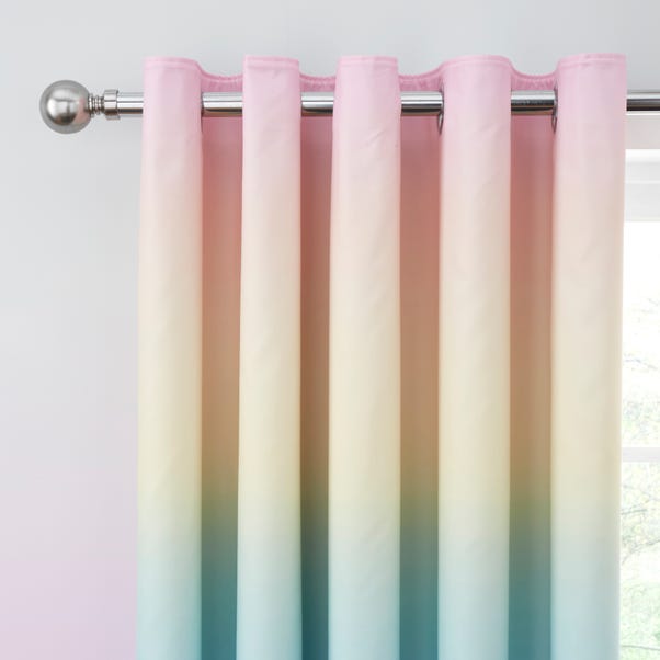 Rainbow Ombre Blackout Eyelet Curtains image 1 of 4