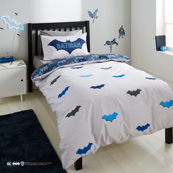 Batman Reversible Grey Duvet and Pillowcase Set image 1 of 6