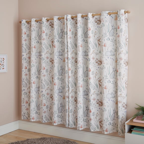 Woodland Pink Blackout Eyelet Curtains Dunelm   30826538 Alt04 