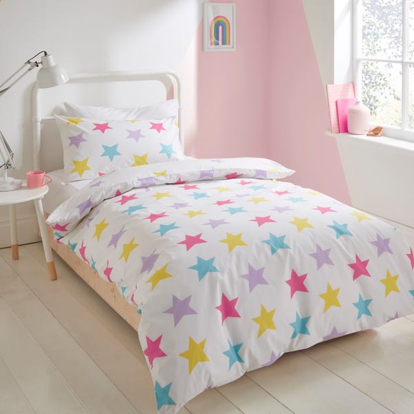 Rainbow Stars Reversible Duvet and Pillowcase Set image 1 of 8