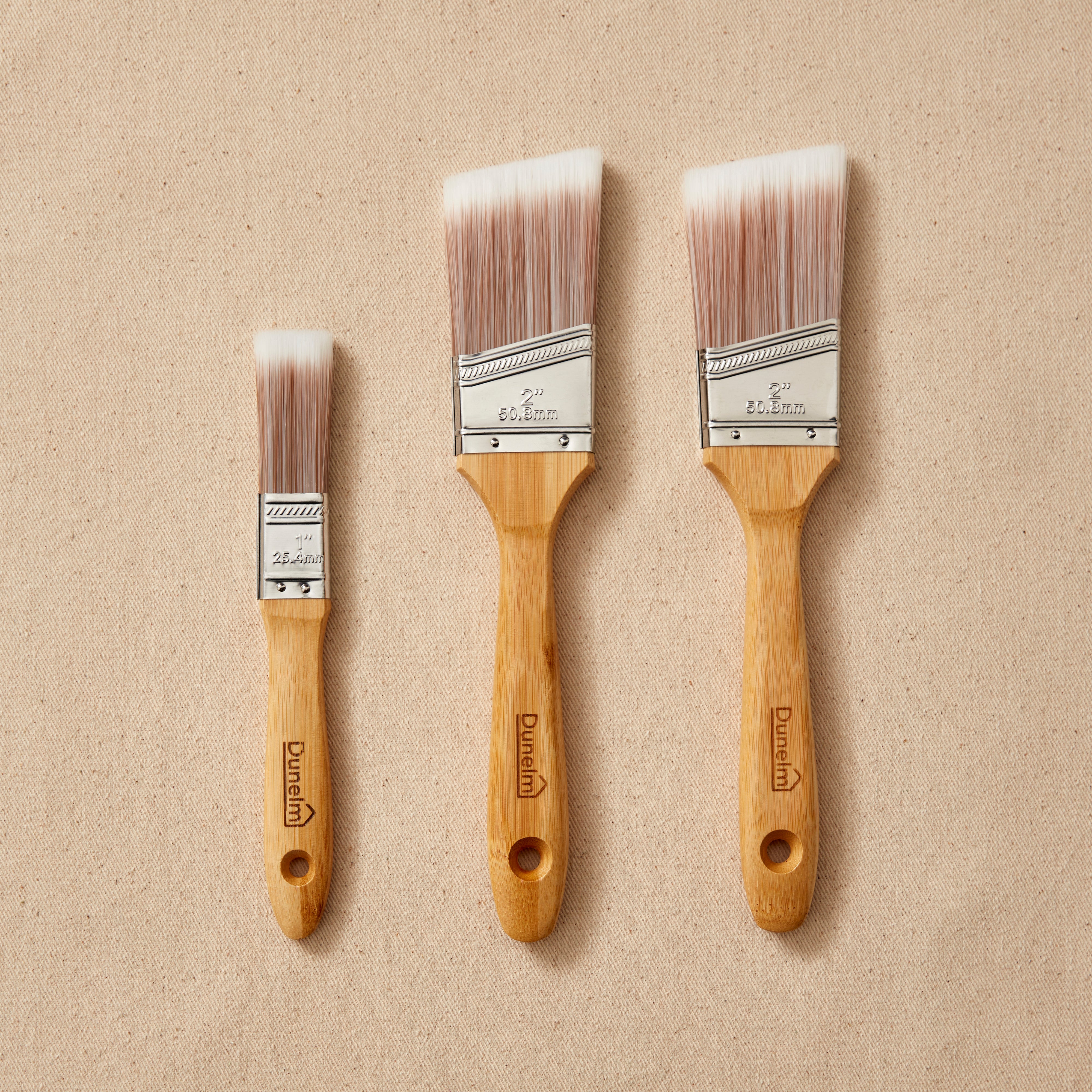 3 pieces plastic handle paint brush