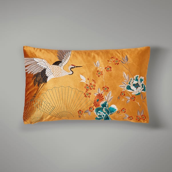 Embroidered Crane Cushion Cover  image 1 of 5