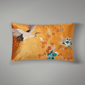 Embroidered Crane Cushion Cover 