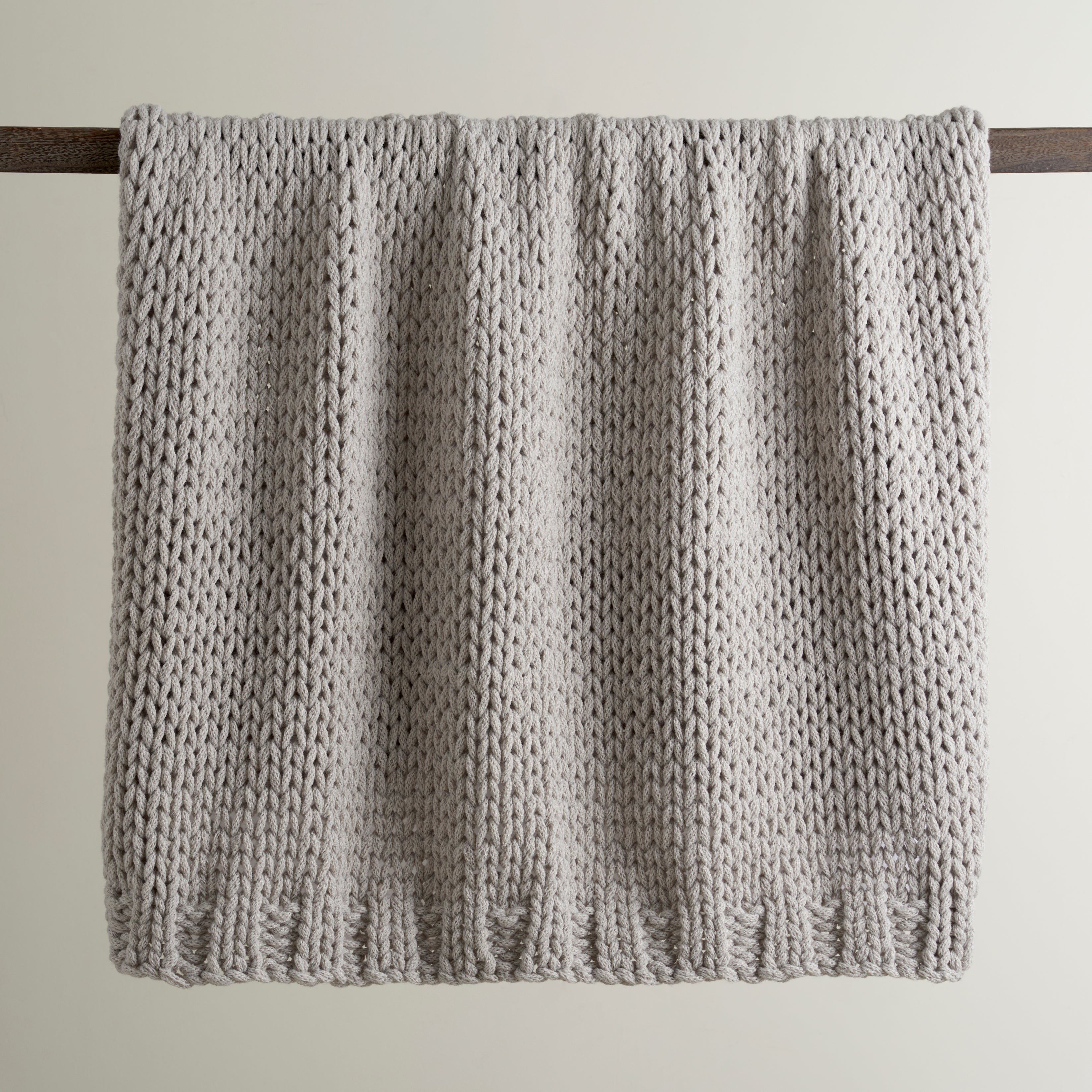 Chunky Knit Recycled Throw 130cm X 170cm Grey