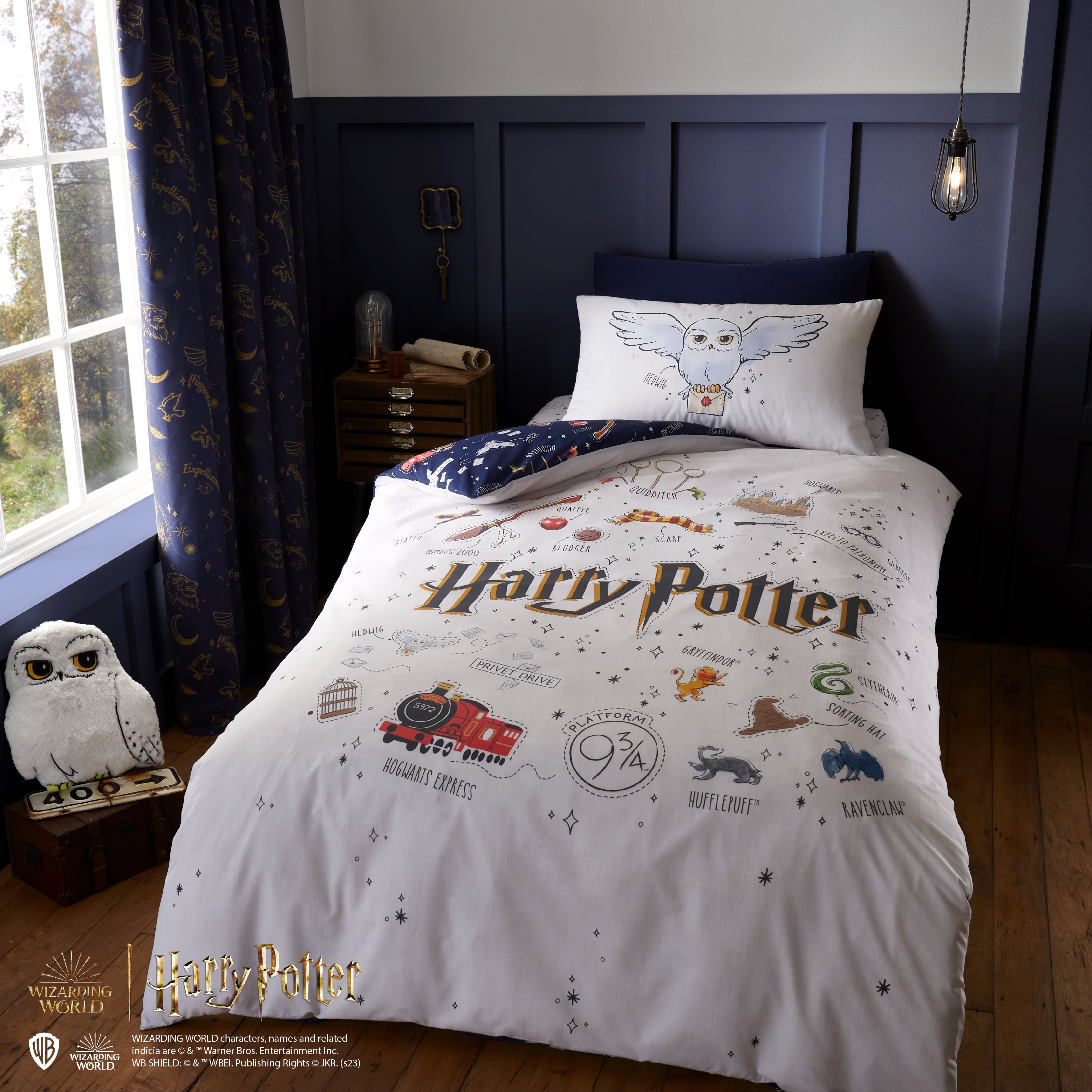 Harry Potter Hedwig Brushed Cotton Duvet Cover & Pillowcase Set