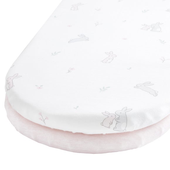 Pack of 2 Jersey Pink Bunny Fitted Sheets Dunelm