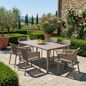 Turtle Dove Cube Dining Table With 6 Net Chair Set