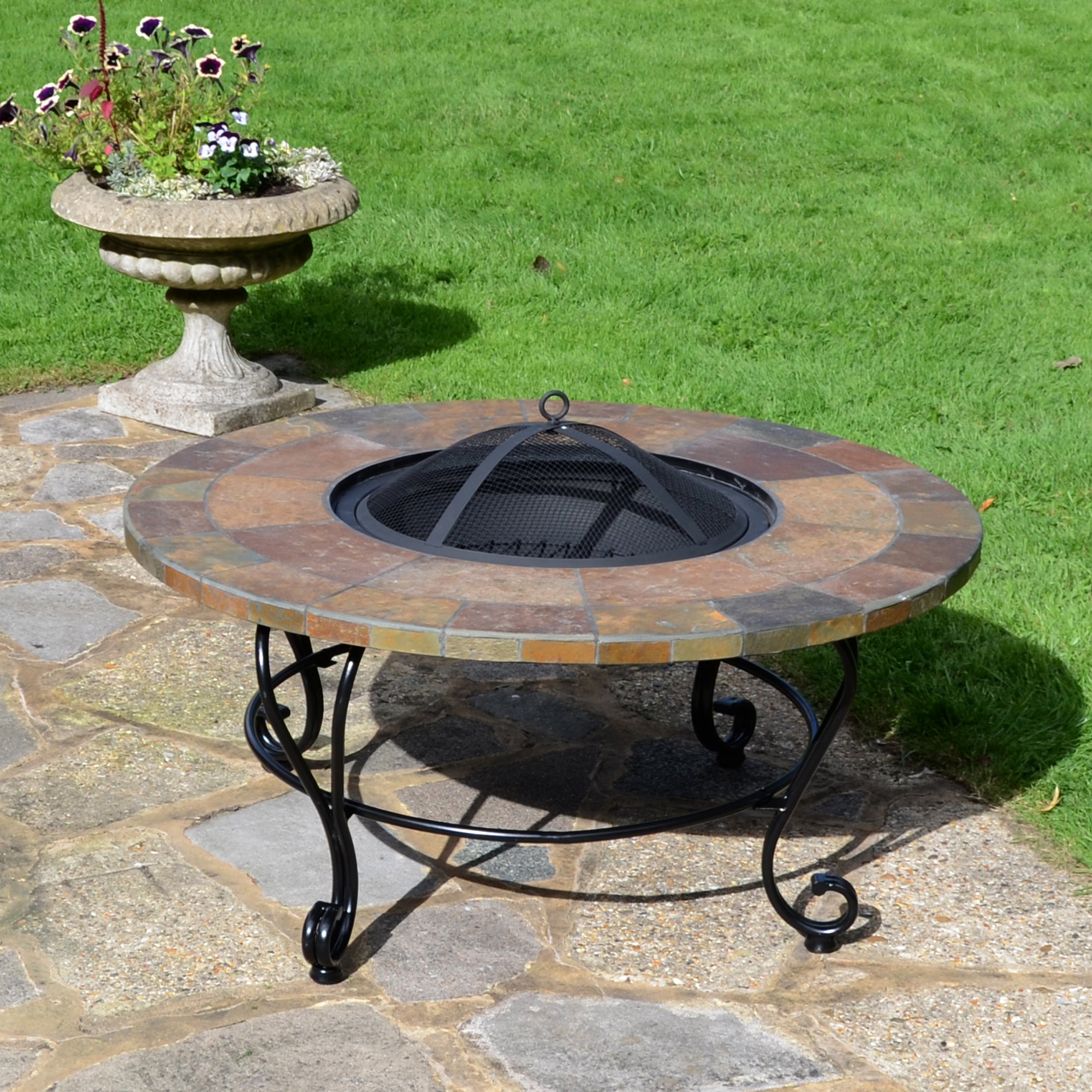 Bayfield Coffee Table Firepit 89cm Brown