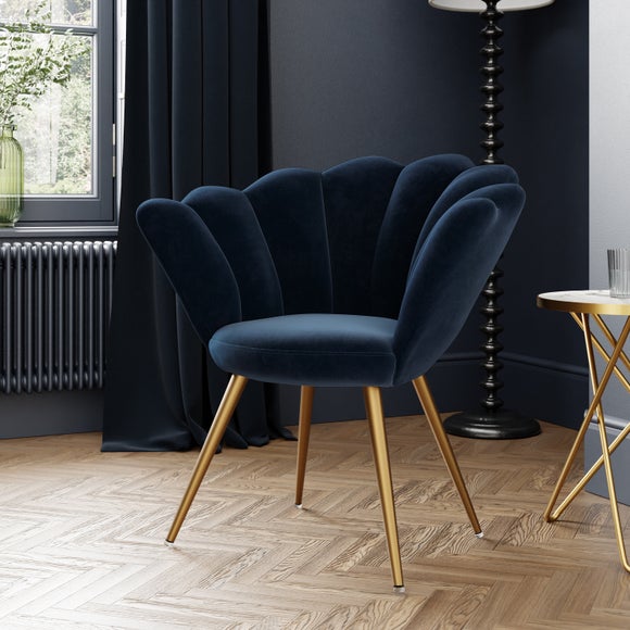 Dunelm navy online velvet chair