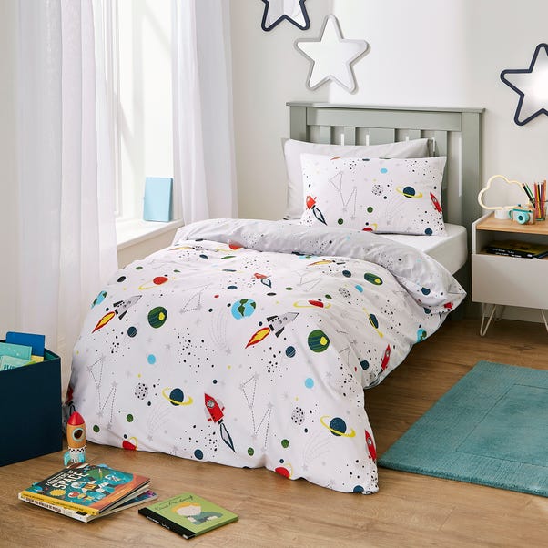 Space Rockets Single Duvet Cover and Pillowcase Set