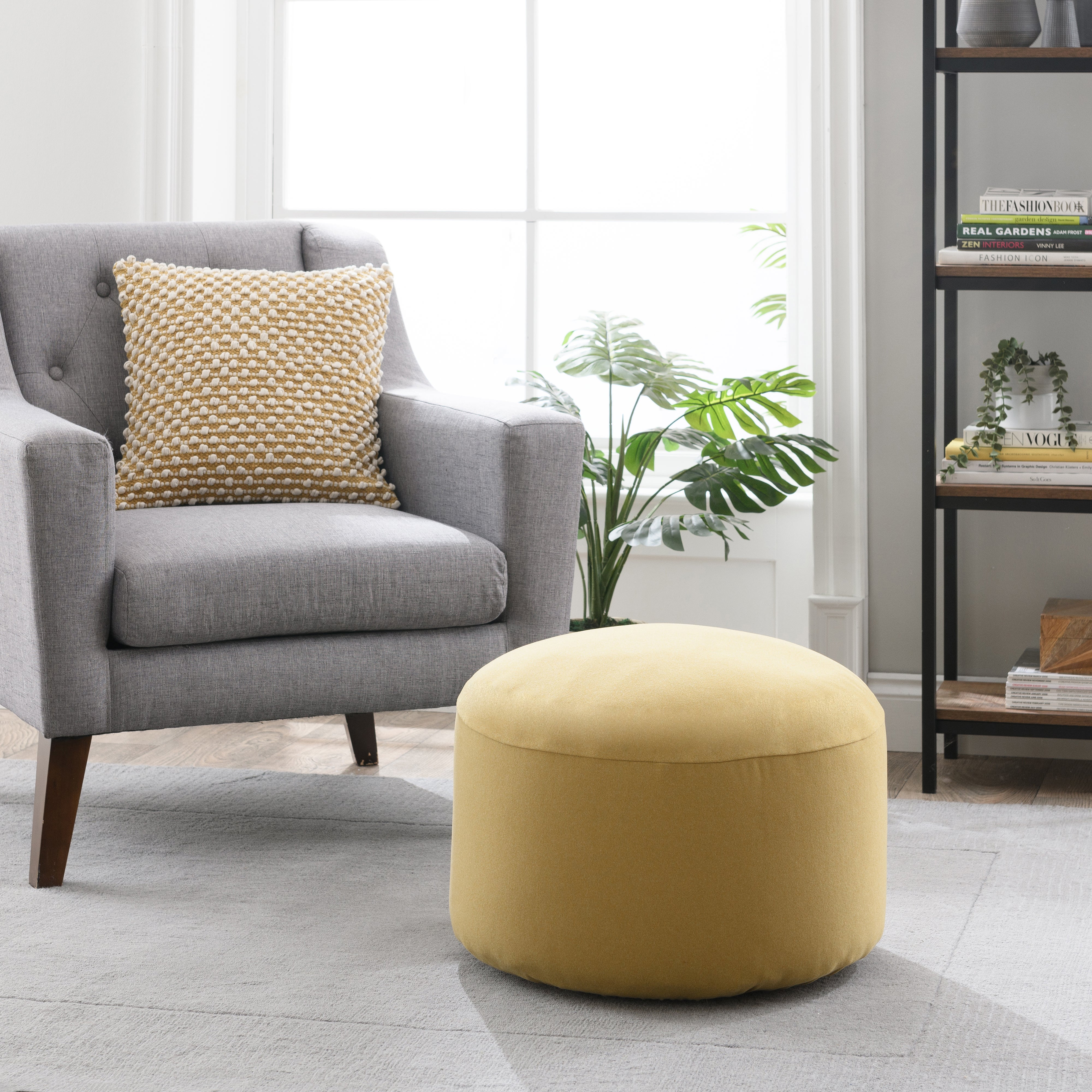Soft Marl Pouffe Cover Old Gold