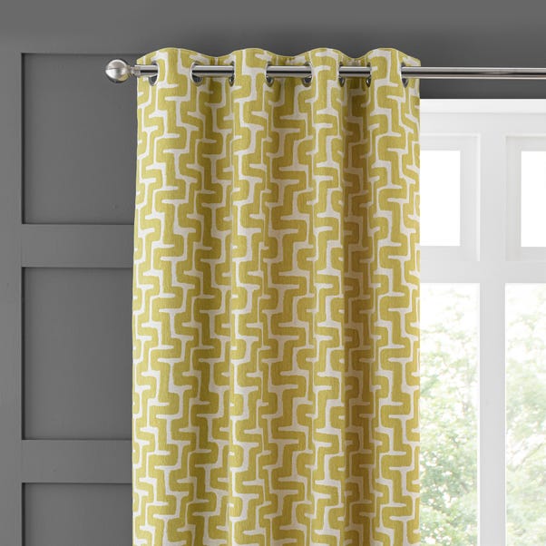 Sonora Chartreuse Eyelet Curtains Dunelm