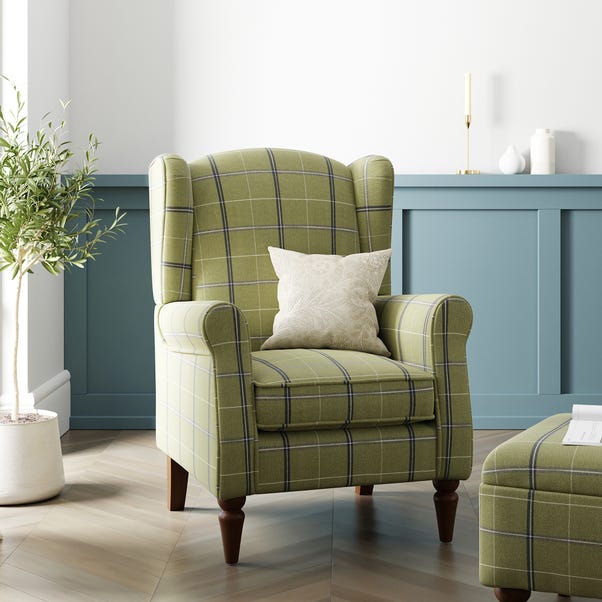 Oswald Check Armchair, Green image 1 of 8