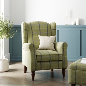 Oswald Check Armchair, Green